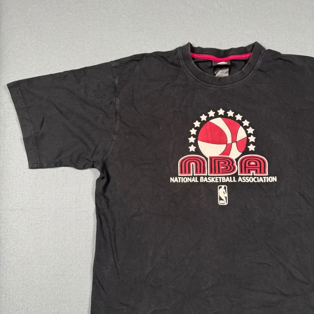 Adidas NBA National Basketball Association Graphic T-Shirt Mens XL Black Vintage